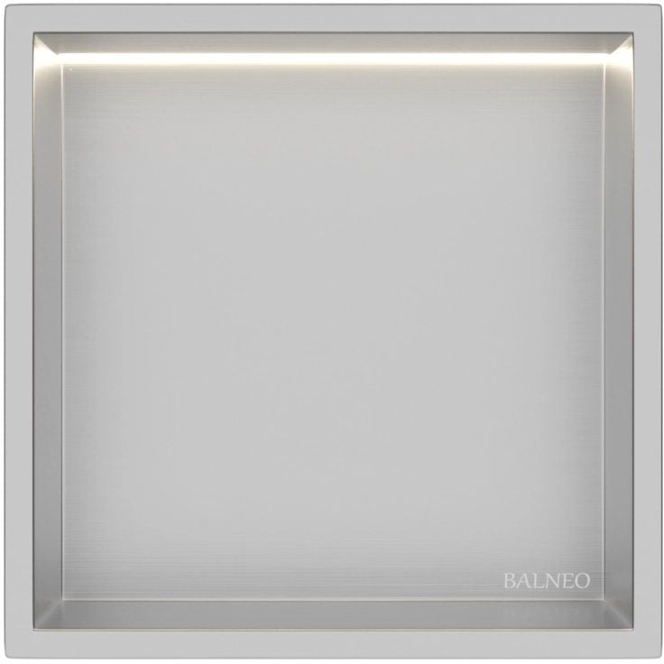 Balneo Wall Box LED Inox süllyesztett polc 30 cm acél B0101010109-1
