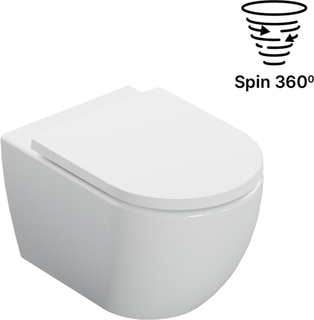 Excellent Stellar wc csésze lassú záródású ülőkével függesztett perem nélkül mély öblítéssel fehér fényes CEEX.6623.535.WH