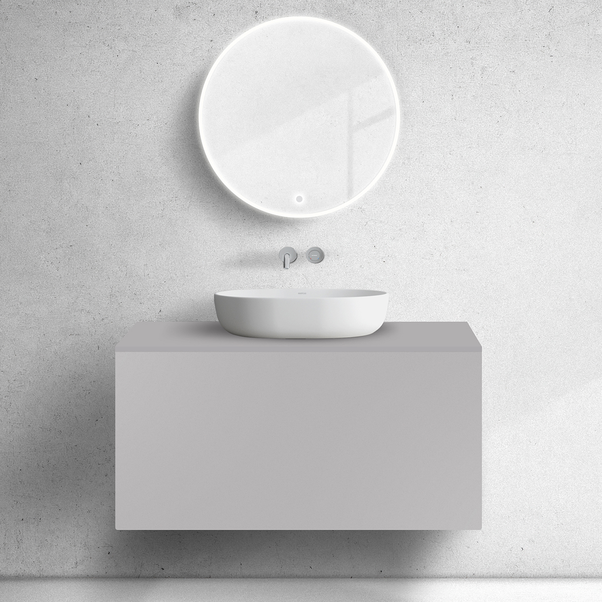 Készlet szekrény Oltens Lun 60034900, szekrény feletti pult Oltens Lun 63026900