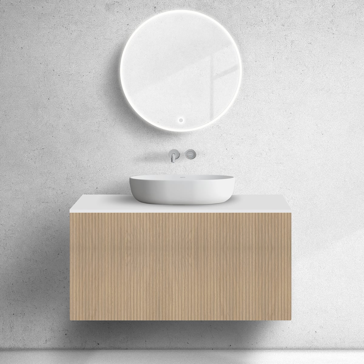 Készlet szekrény Oltens Lun 60029060, szekrény feletti pult Oltens Lun 63026000