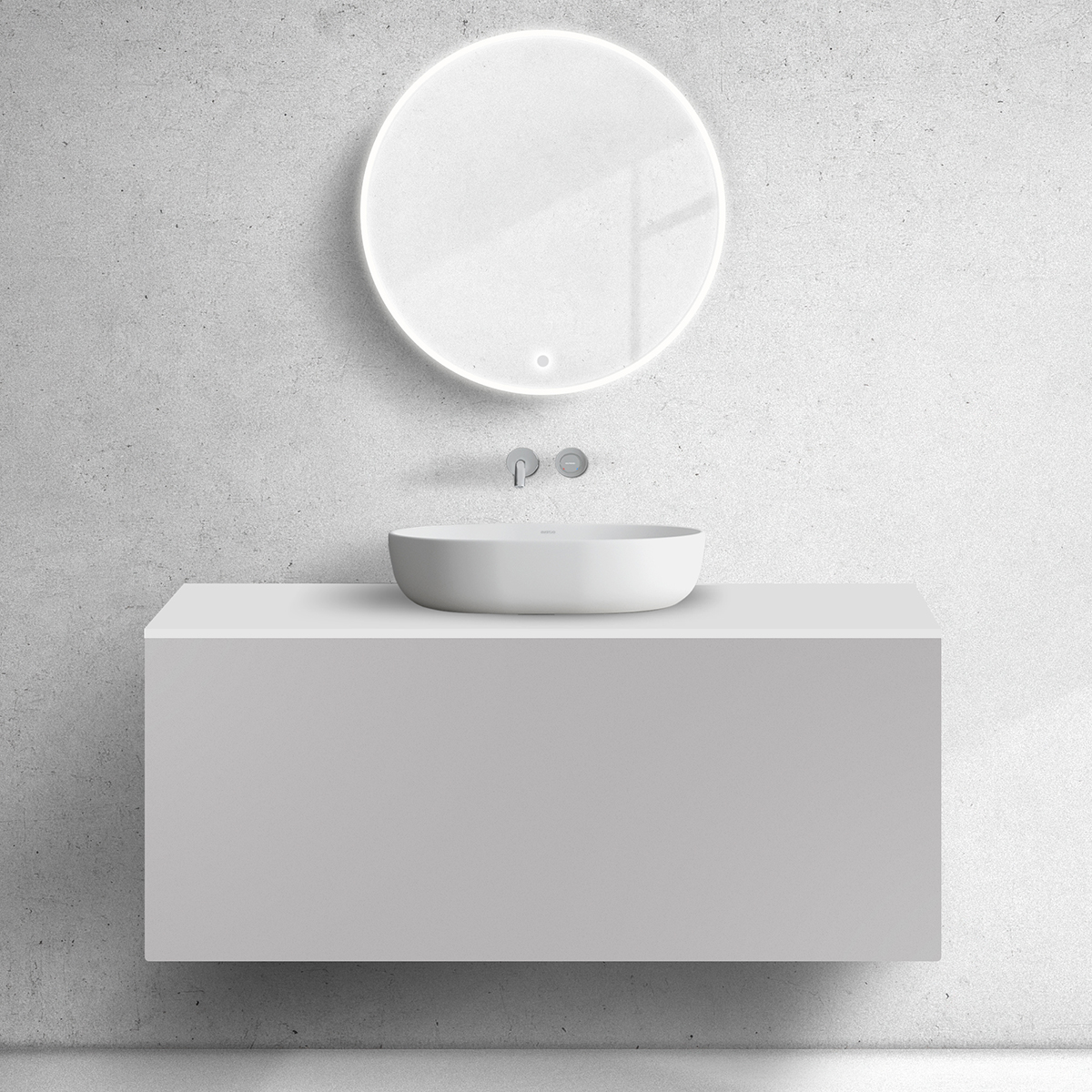 Készlet szekrény Oltens Lun 60035900, szekrény feletti pult Oltens Lun 63027000