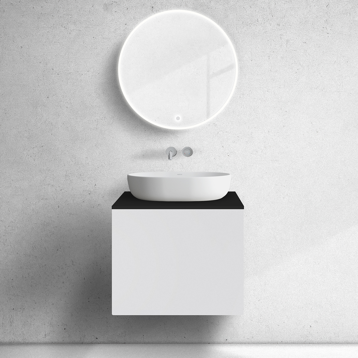 Készlet szekrény Oltens Lun 60032000, szekrény feletti pult Oltens Lun 63024300