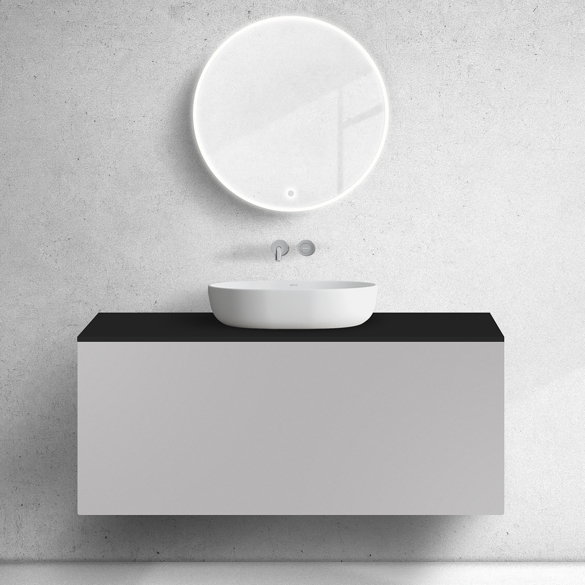 Készlet szekrény Oltens Lun 60035900, szekrény feletti pult Oltens Lun 63027300