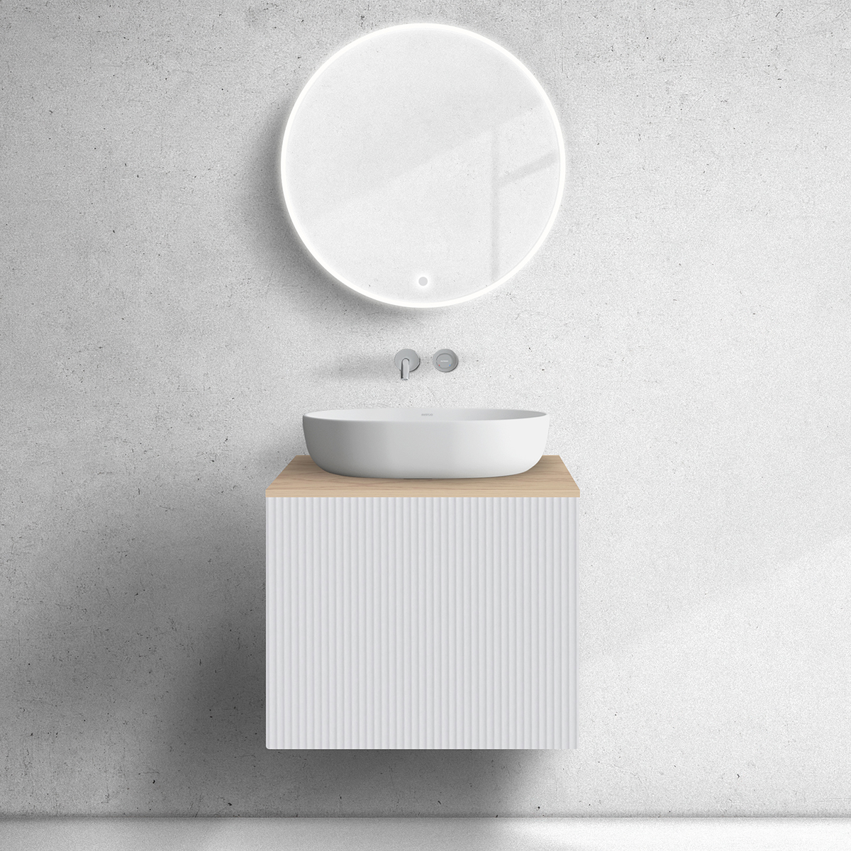 Készlet szekrény Oltens Lun 60027000, szekrény feletti pult Oltens Lun 63024060