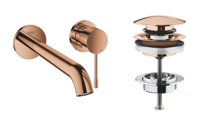 Készlet mosdócsaptelep Grohe Essence New 19967DA1, mosdó dugó Grohe 65807DA0