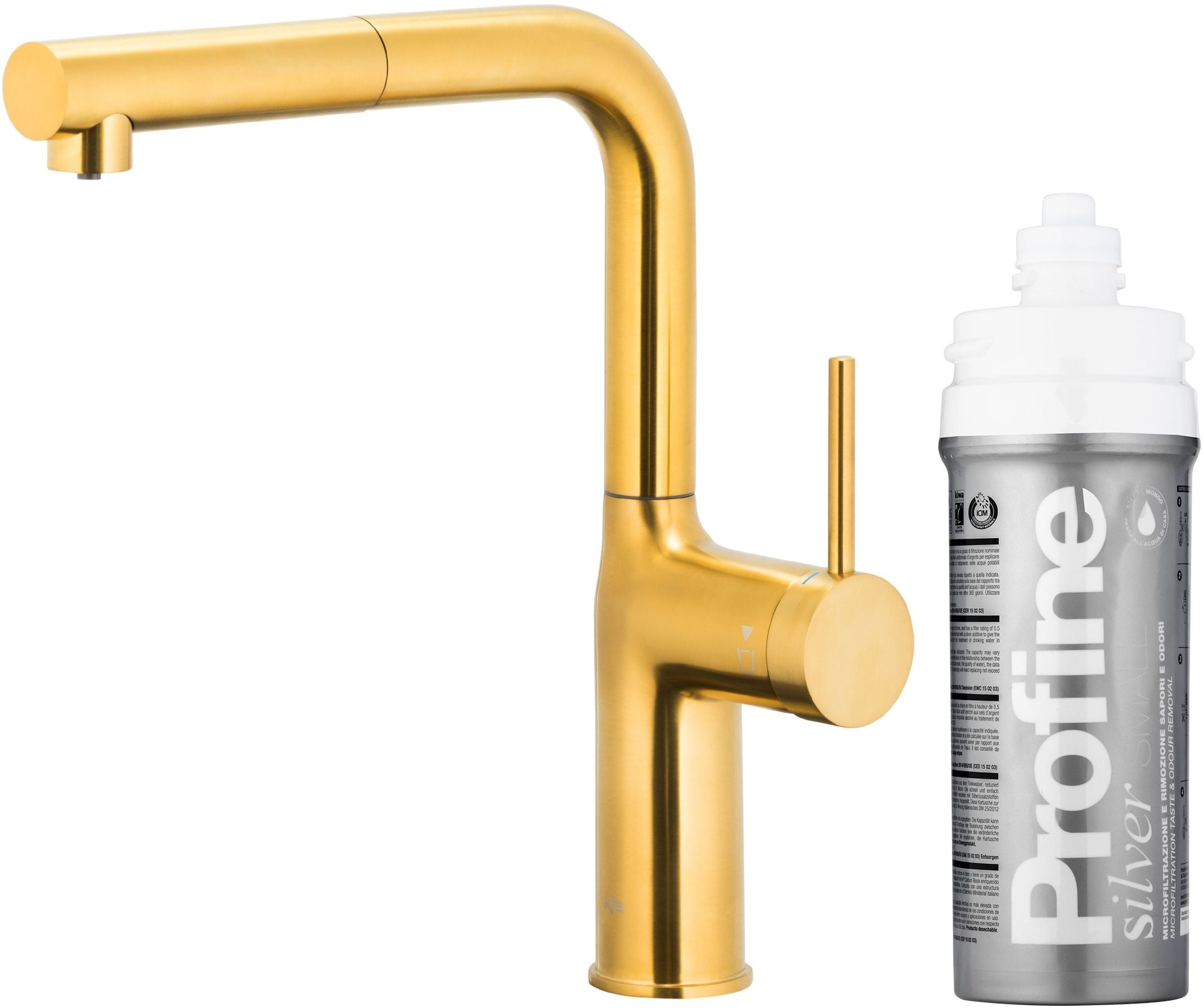 KFA Armatura Duero Pure Move konyhai csaptelep szűrővel álló arany/régi arany 6623-424-31