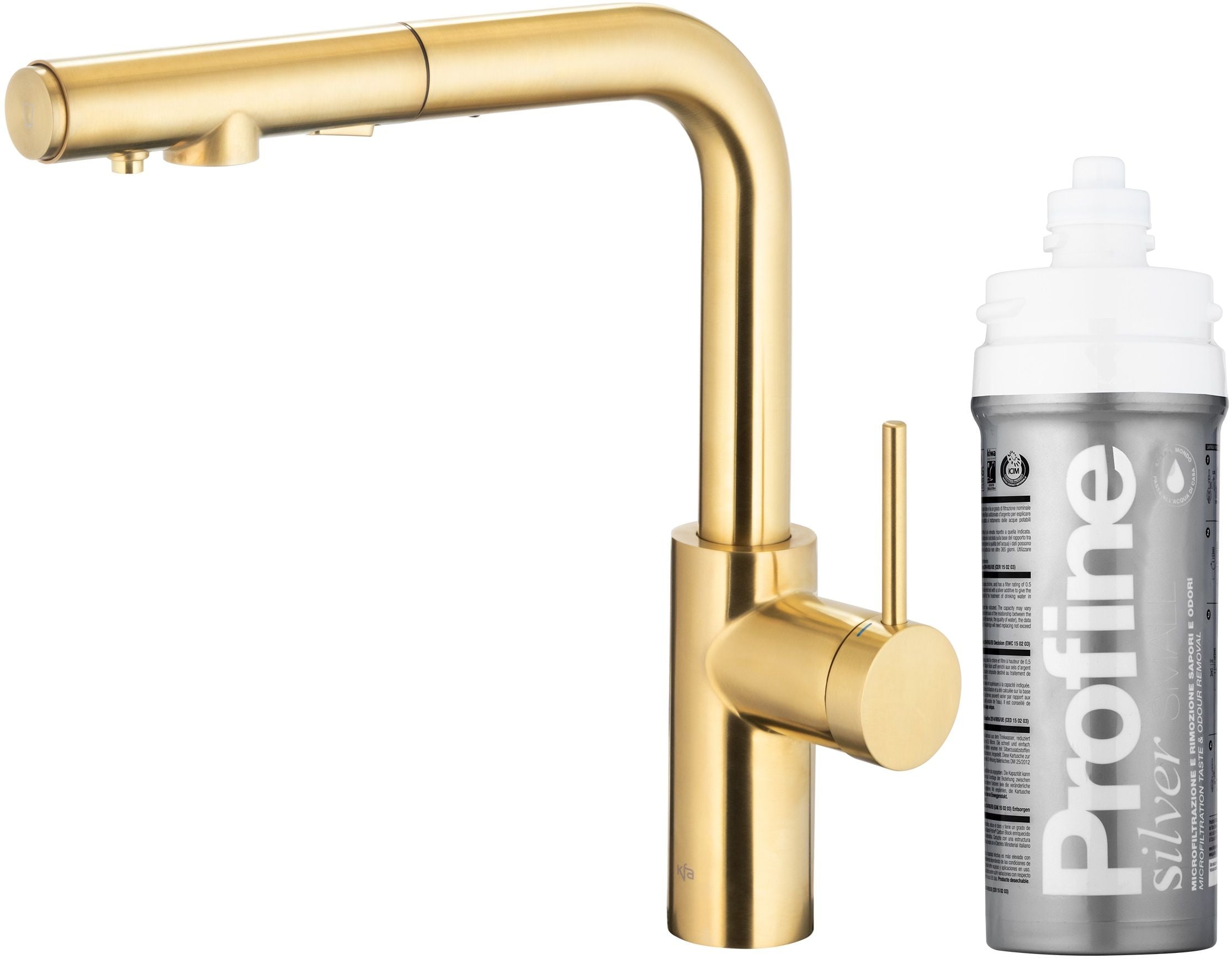 KFA Armatura Duero Pure Basic konyhai csaptelep szűrővel álló arany/régi arany 6623-114-39