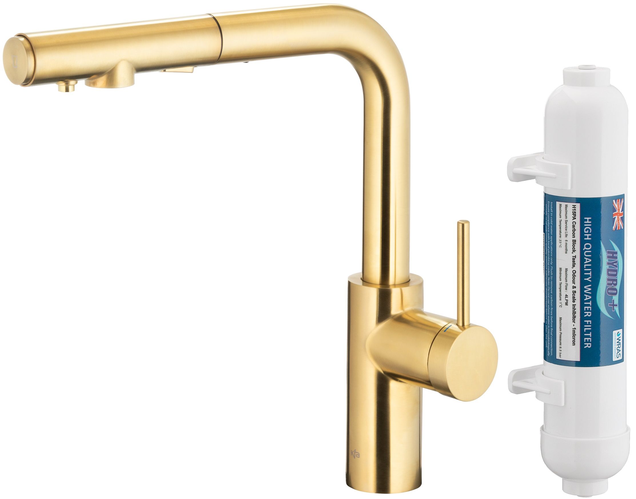 KFA Armatura Duero Pure Basic konyhai csaptelep szűrővel álló arany/régi arany 6623-112-39