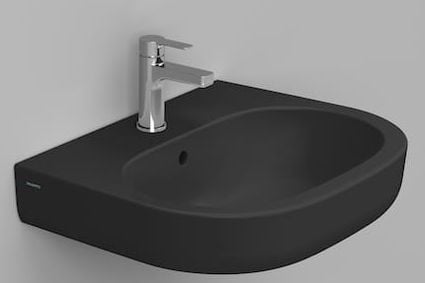 Ceramica Dolomite mosdótál 60x48 cm ovális klasszikus fekete matt D461281