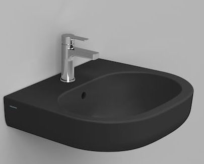 Ceramica Dolomite Mirto mosdótál 55x48 cm ovális klasszikus fekete matt D461381