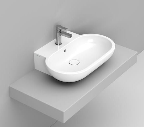 Ceramica Dolomite Mirto mosdótál 65x46 cm ovális beépíthető fehér fényes D461401