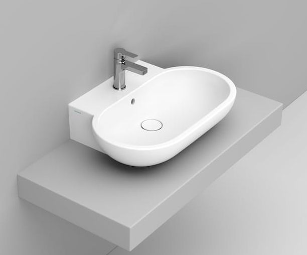 Ceramica Dolomite Mirto mosdótál 65x46 cm ovális beépíthető fehér matt D461441