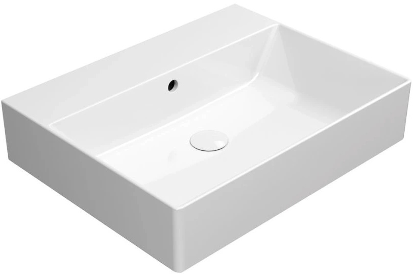 GSI Kube X mosdótál 60x47 cm négyszögletes klasszikus-mosdótálak fehér fényes 9431011