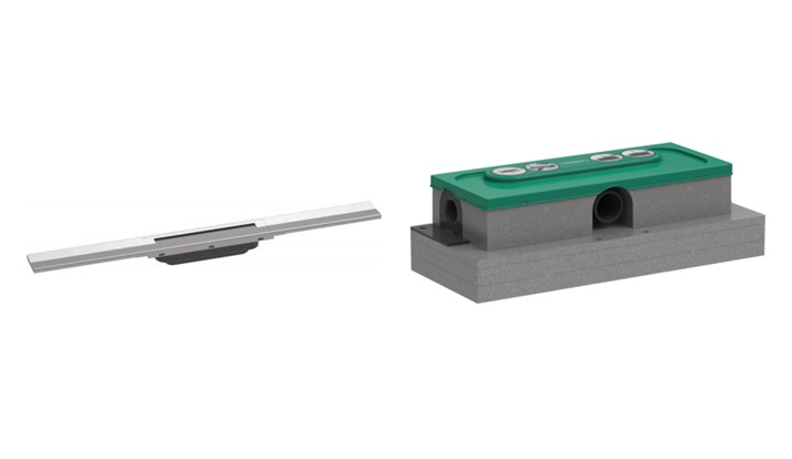 Készlet a lefolyó külső eleme Hansgrohe Raindrain 56043800, beépítőszett Hansgrohe uBox Universal 1000180