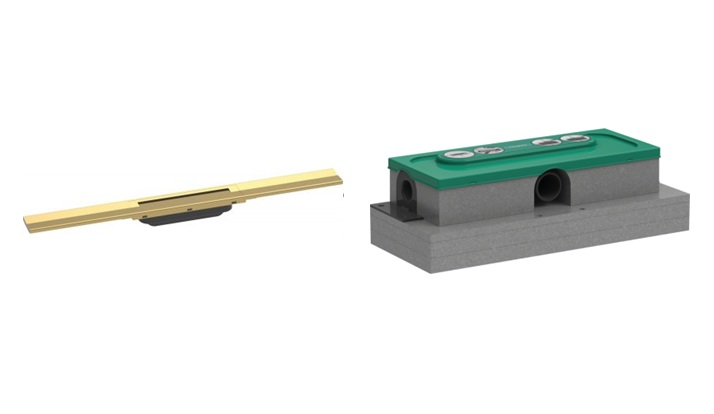 Készlet a lefolyó külső eleme Hansgrohe Raindrain 56043990, beépítőszett Hansgrohe uBox Universal 1000180