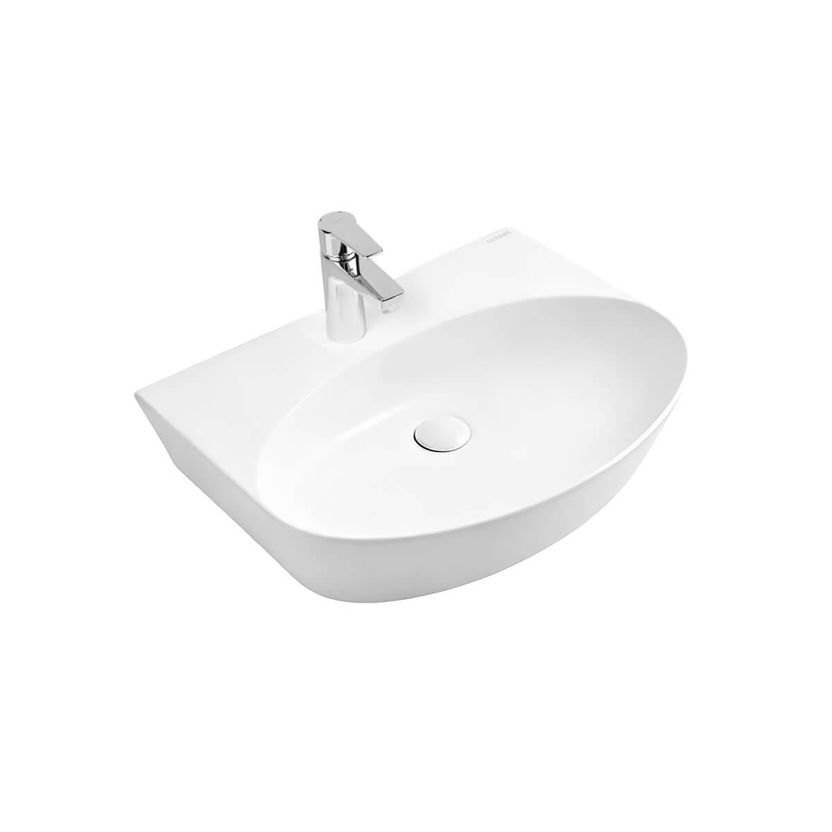 Oltens Luma mosdótál 45.5x38.5 cm ovális klasszikus fehér fényes 41506000