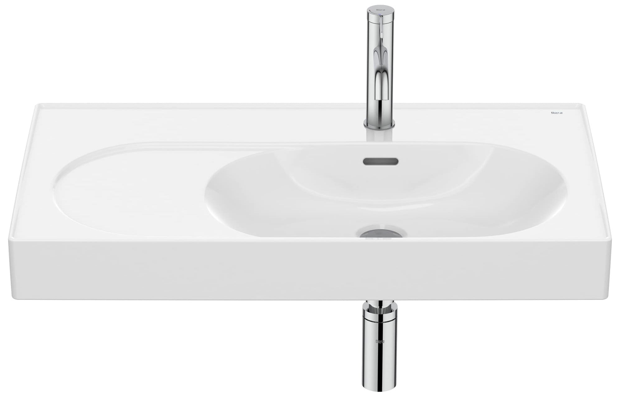 Roca Meridian mosdótál 80x46 cm négyszögletes klasszikus-beépíthető fehér fényes A327744S00