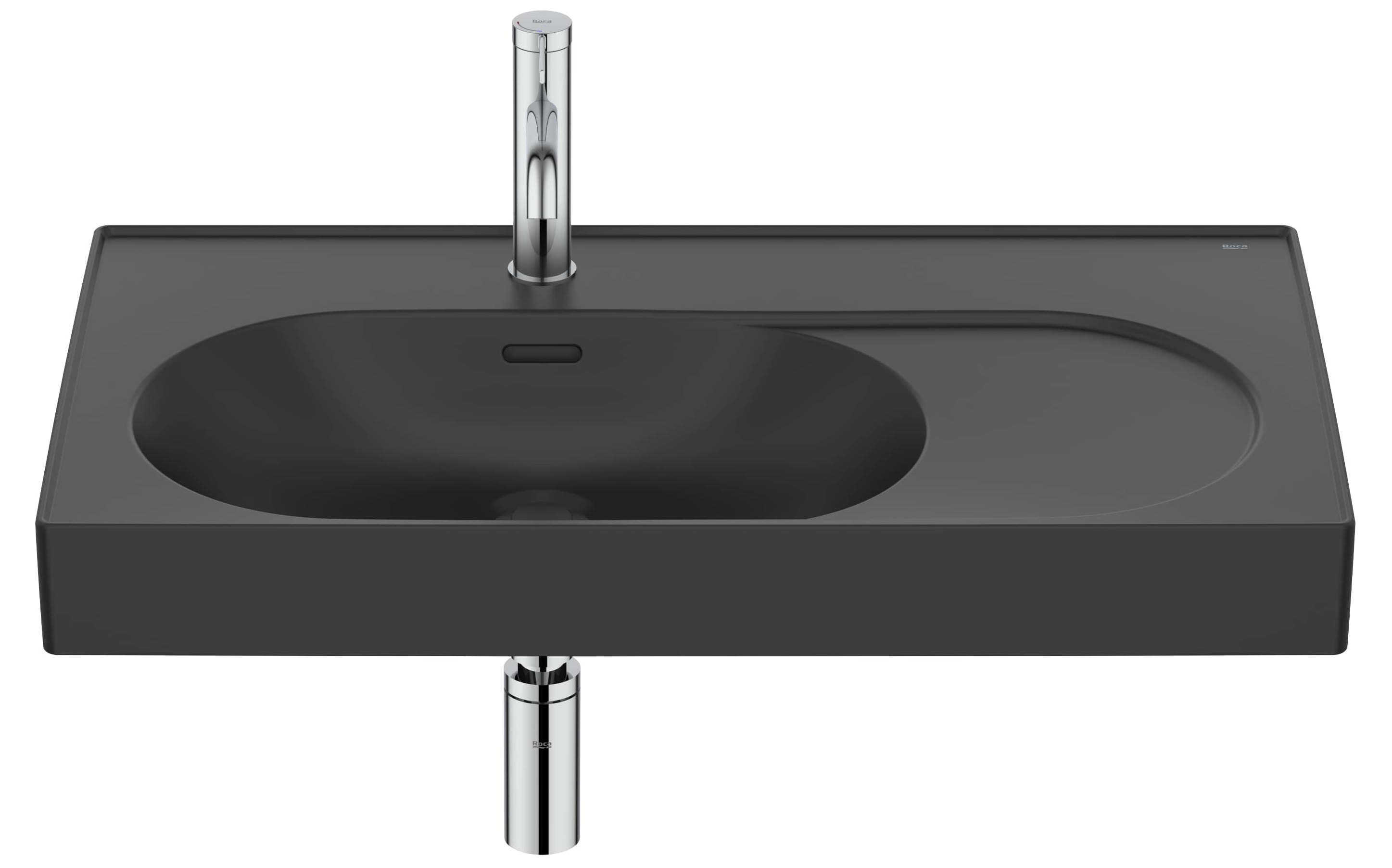 Roca Meridian mosdótál 80x46 cm négyszögletes klasszikus-beépíthető fekete A327743080