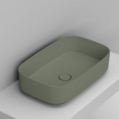Ceramica Dolomite Noemi mosdótál 62x38 cm négyszögletes mosdótálak zöld matt D311075
