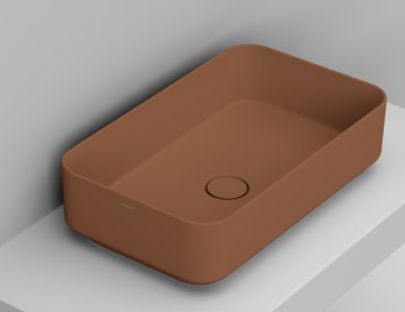 Ceramica Dolomite Noemi mosdótál 60x36 cm négyszögletes mosdótálak barna/bézs matt D311161