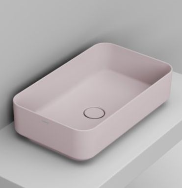 Ceramica Dolomite Noemi mosdótál 60x36 cm négyszögletes mosdótálak rózsaszín matt D311165