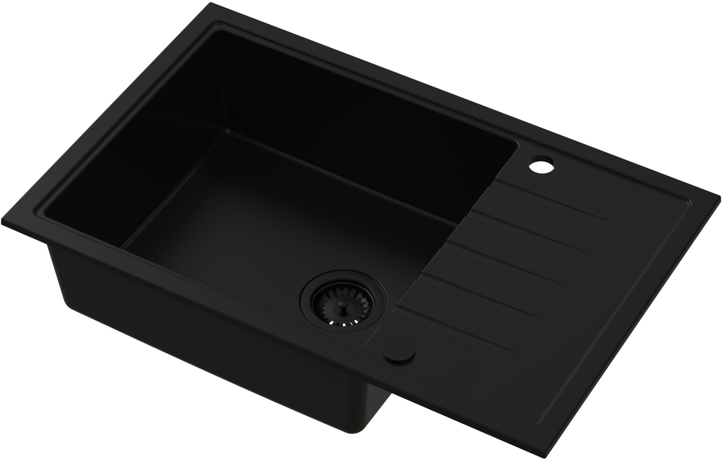 Ruvetti Axel gránit mosogató 78x50 cm fekete 3001AX_FB160XL_W