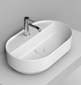 Ceramica Dolomite Noemi mosdótál 65x40 cm ovális mosdótálak fehér D312041