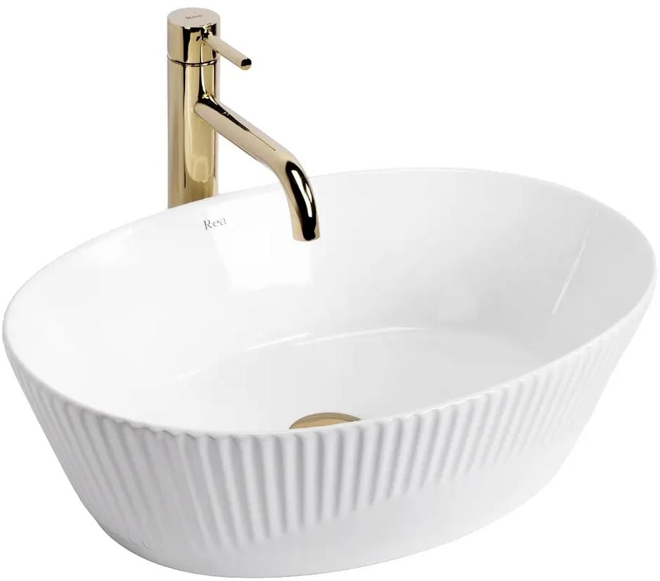 Rea Astoria mosdótál 49.5x34.4 cm ovális mosdótálak fehér fényes REA-U0641