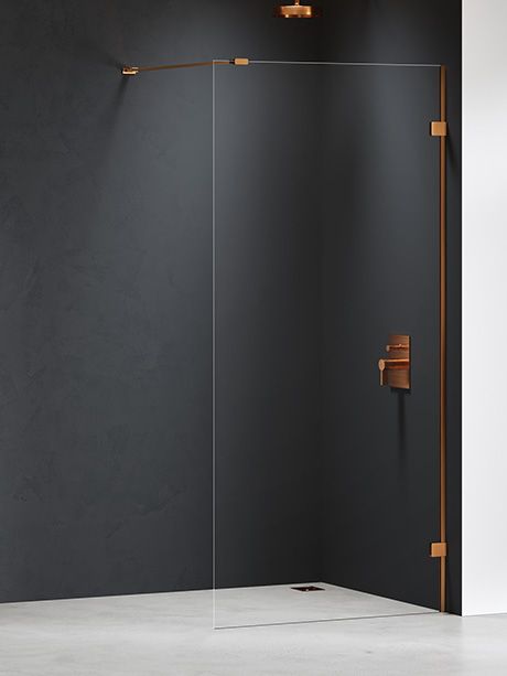 New Trendy Eventa Copper Brushed zuhanykabin fal walk-in 90 cm réz csiszolt/átlátszó üveg EXK-8159