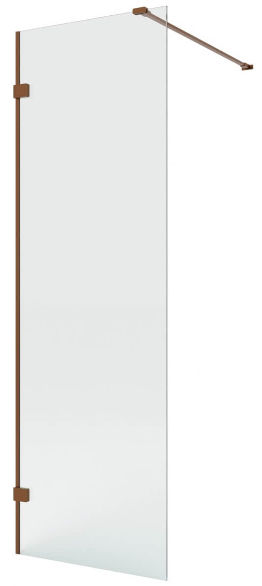 New Trendy Eventa Copper Brushed zuhanykabin fal walk-in 90 cm réz csiszolt/átlátszó üveg EXK-8159