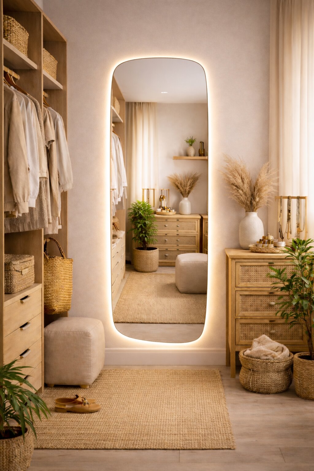 Baltica Design Stone Calm tükör 50x155 cm világítással 5904107933191