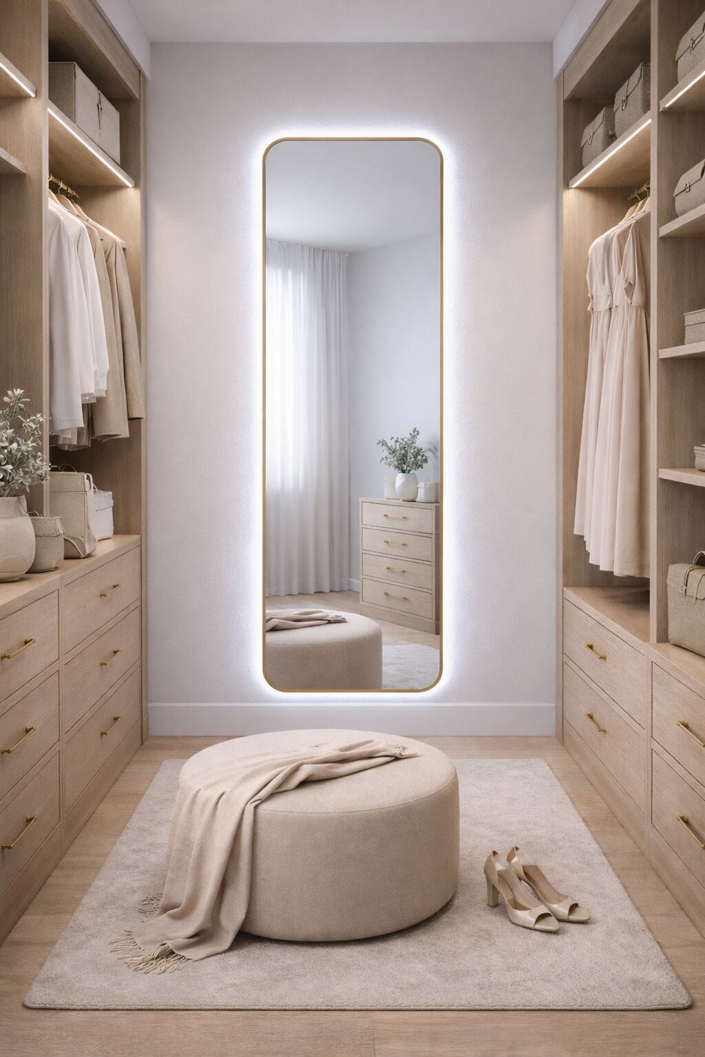 Baltica Design Stone Aura tükör 50x155 cm világítással arany 5904107932903