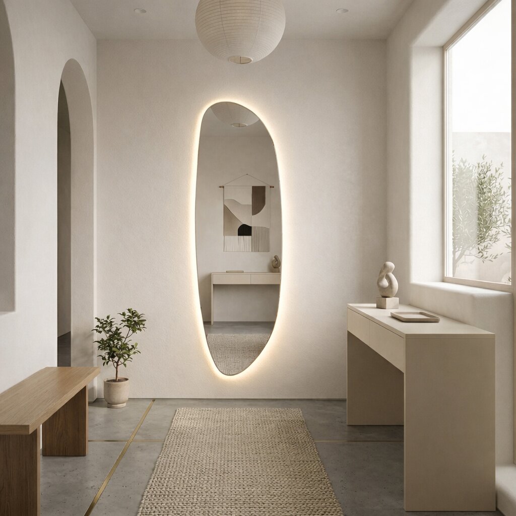 Baltica Design Stone Fluid tükör 50x155 cm világítással 5904107933139