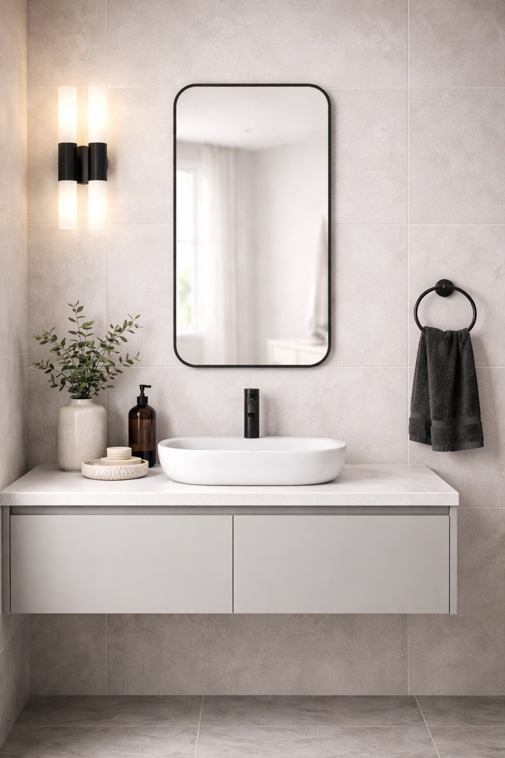 Baltica Design Stone Aura tükör 60x90 cm fekete 5904107932965