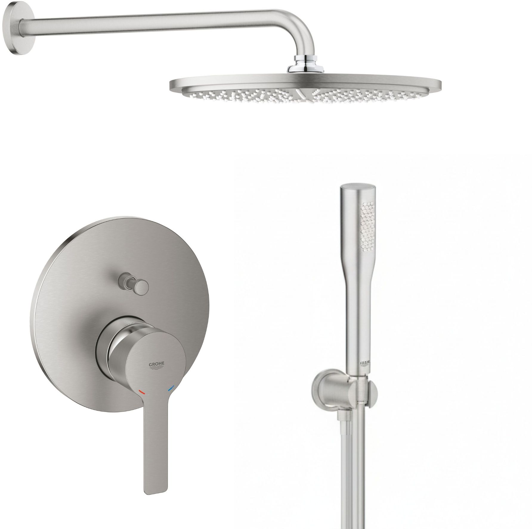Készlet fejzuhany Grohe Rainshower 26066DC0, kád és zuhany csaptelep Grohe Lineare 24064DC1, 26658DC0, 27400DC0, 28362DC1