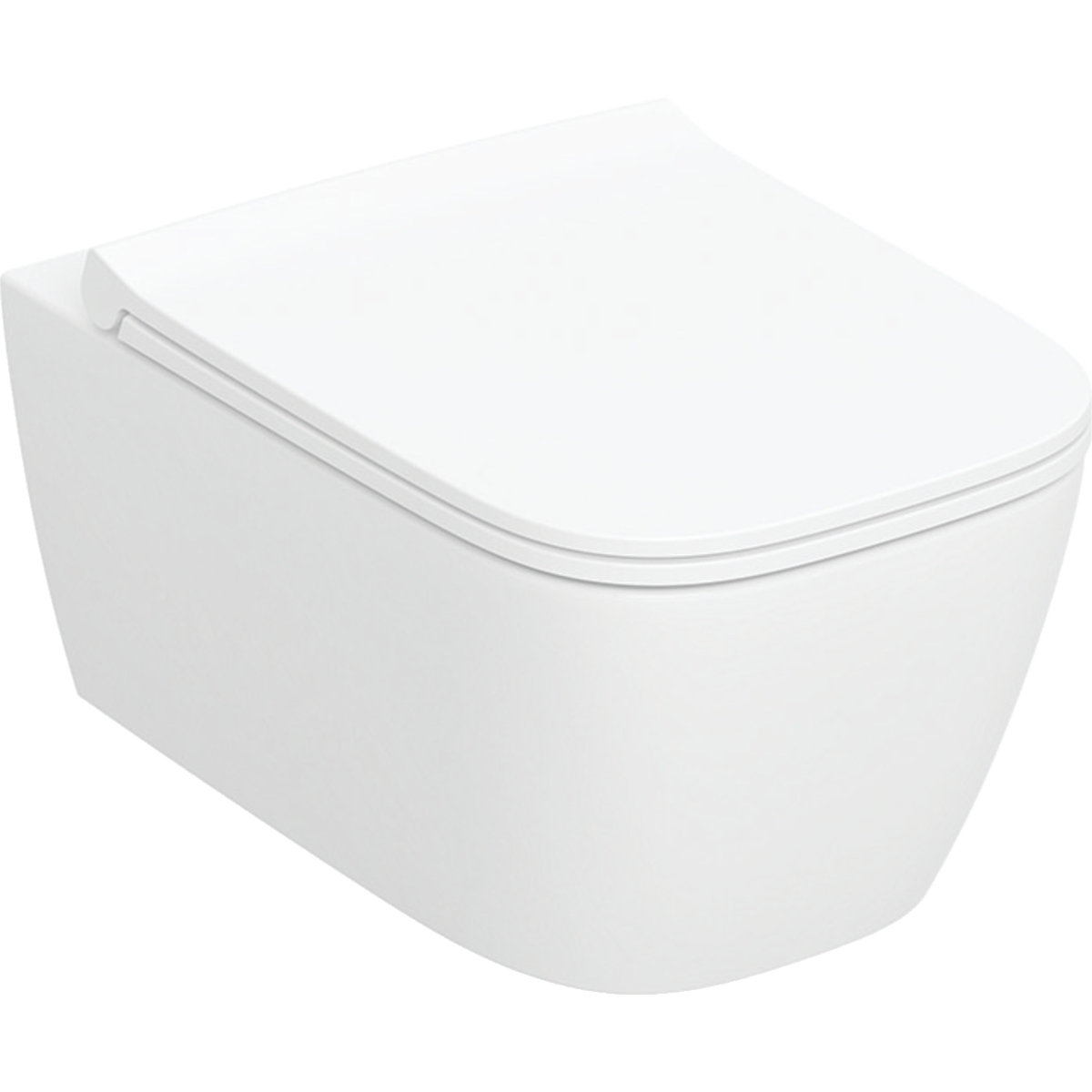 Geberit Smyle Square wc csésze lassú záródású ülőkével függesztett perem nélkül mély öblítéssel fehér fényes 503.171.00.1
