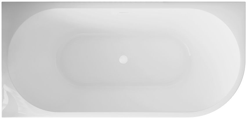 Invena Astri fal mellé szerelhető fűrdőkád 160x80 cm ovális fehér AN-03-16L