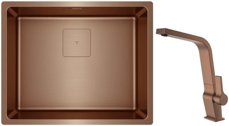 Készlet acél mosogató Teka Flexlinea 115000025, konyhai csaptelep Teka ICC 116030007