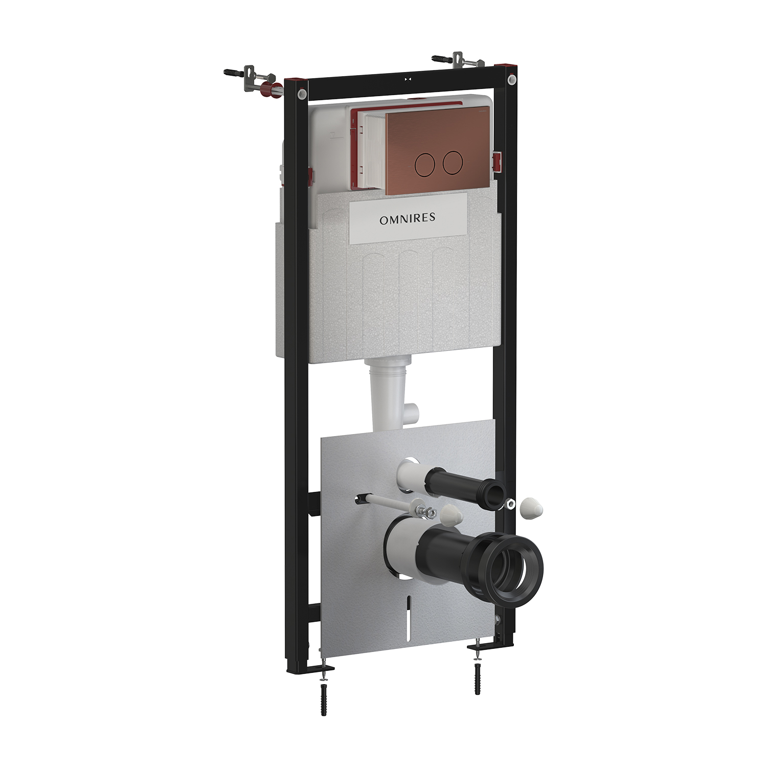 Omnires Eco Flush Set falsík alatti keret öblítőgombbal függő csészéhez STFWCECO1R45-RORB