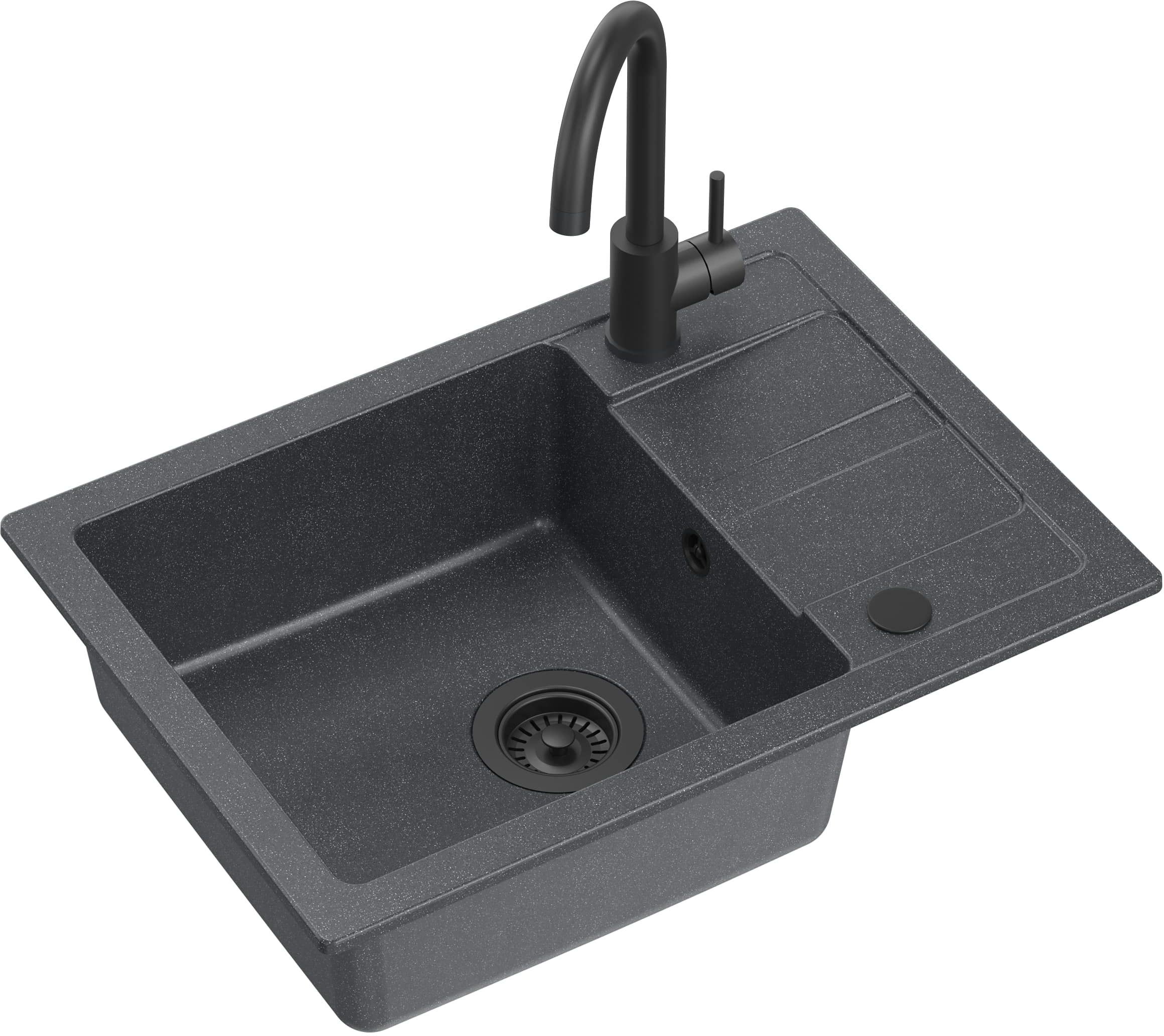 Quadron Go Smart mosogató csapteleppel fekete/fekete LA_TQ6244GSBLM