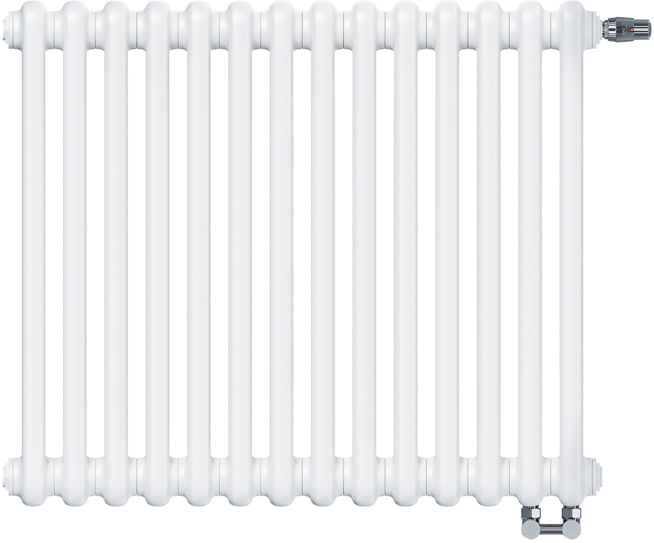 Irsap Tesi 2 szobai radiátor 56.5x63 cm podłączenie alsó fehér IRS-TES-2056-14-B25
