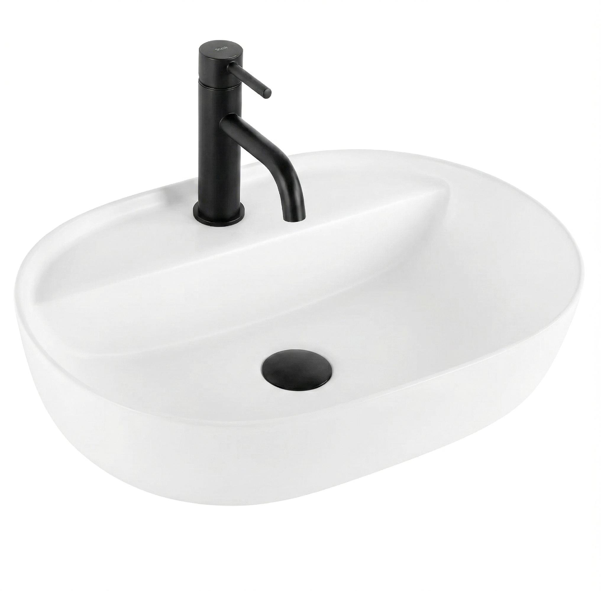 Rea Aura mosdótál 50.5x38.5 cm ovális mosdótálak fehér fényes REA-U7340
