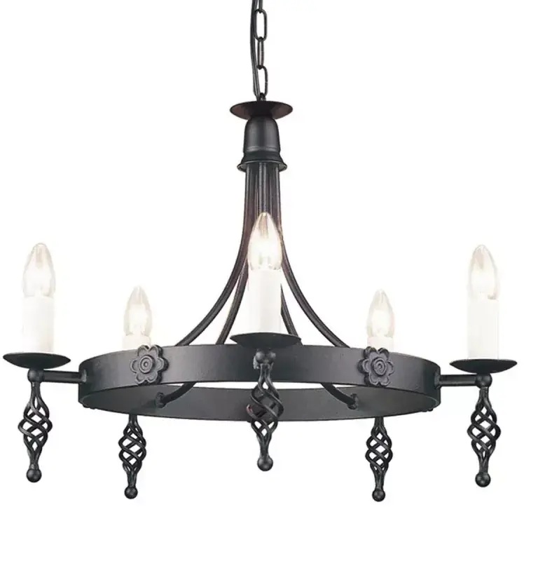 Elstead Lighting Belfry függőlámpa 5x60 W fekete BY5-BLACK