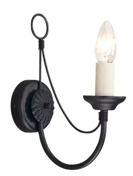 Elstead Lighting Carisbrooke oldalfali lámpa 1x60 W fekete CB1-BLACK