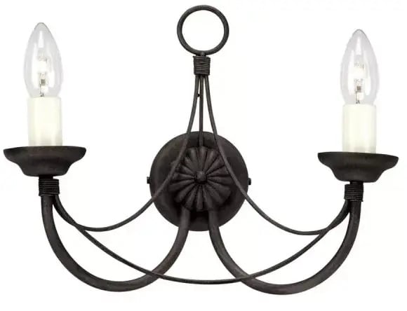 Elstead Lighting Carisbrooke oldalfali lámpa 2x60 W fekete CB2-BLACK