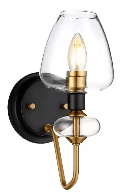 Elstead Lighting Armand oldalfali lámpa 1x40 W fekete-sárgaréz DL-ARMAND1-AB