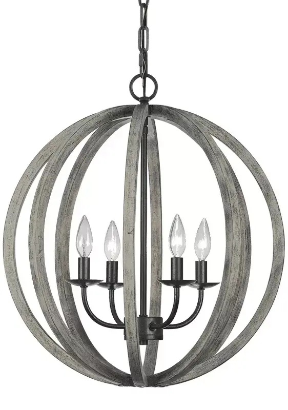 Elstead Lighting Allier függőlámpa 4x60 W fa-vas FE-ALLIER-4P-WW