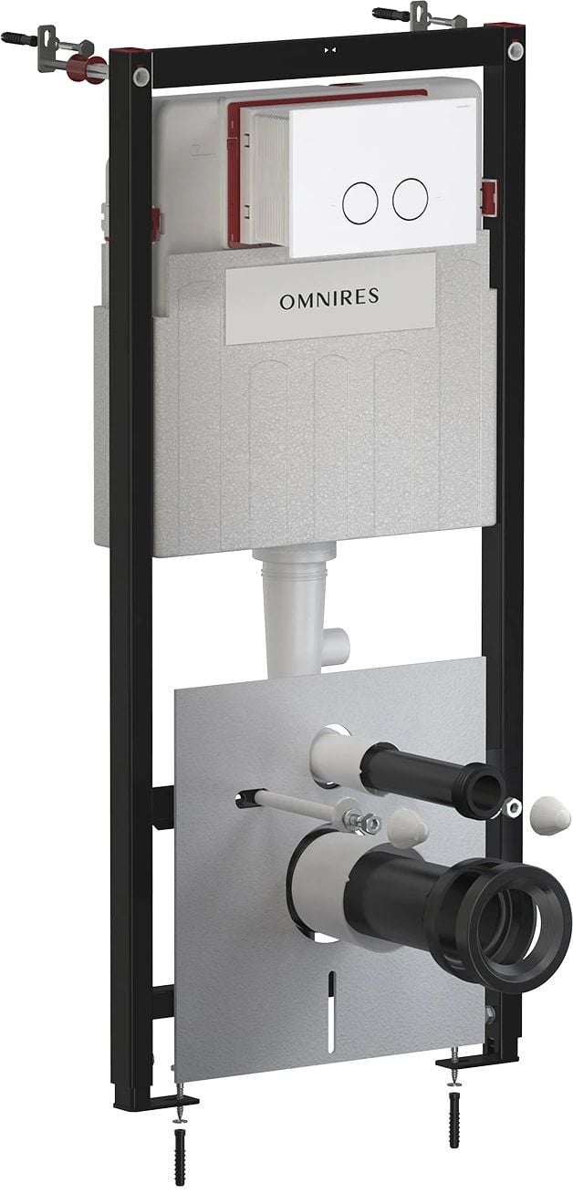 Omnires Flush Set falsík alatti keret öblítőgombbal függő csészéhez STFWC1R45-RWM