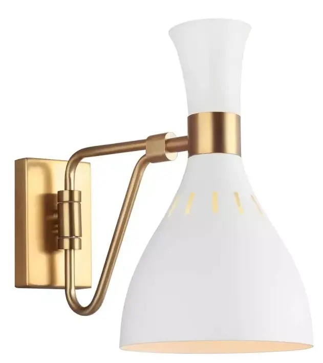 Elstead Lighting Joan oldalfali lámpa 1x60 W fehér-sárgaréz FE-JOAN1-MW