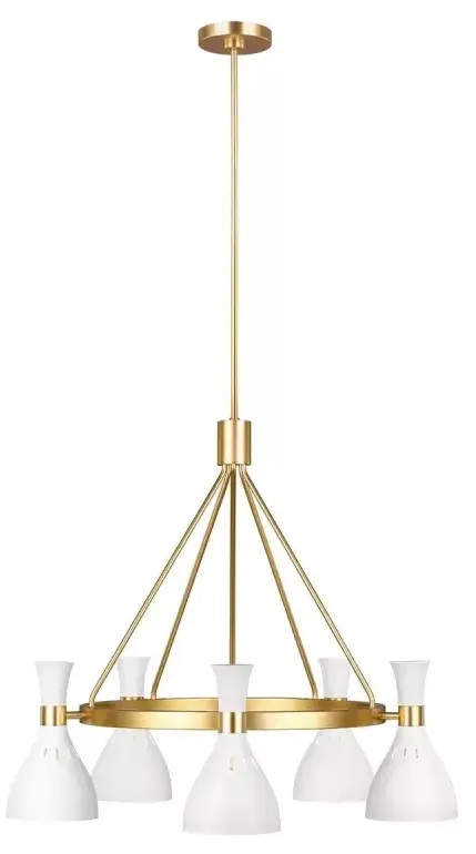 Elstead Lighting Joan függőlámpa 5x60 W fehér-sárgaréz FE-JOAN5-MW